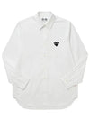 Play Black Heart Patch Long Sleeve Shirt White - COMME DES GARCONS - BALAAN 2