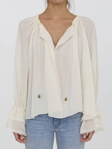 Gathered top in silk - CHLOE - BALAAN 1