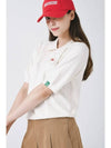 Wool touch collar neck short sleeve knit IVORY - MONBIRDIE GOLF - BALAAN 7