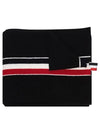 Men's Three Stripes Wool Muffler Black - THOM BROWNE - BALAAN.