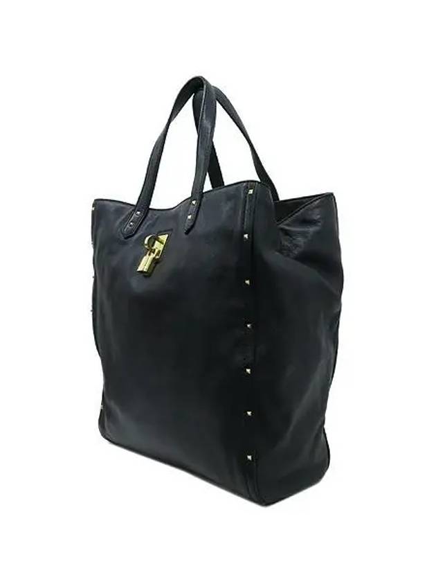 Black CALF Leather Stud Shopper Tote Bag - MARC JACOBS - BALAAN 3