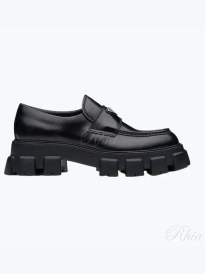 Monolith Brushed Leather Loafers Black - PRADA - BALAAN 2