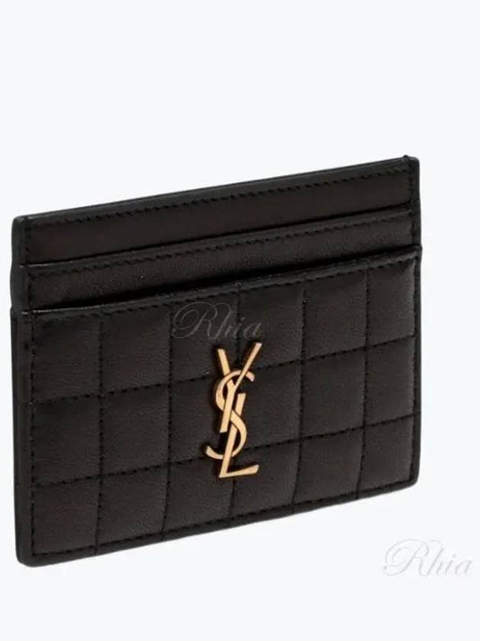 Cassandre Quilting Leather Card Wallet Black - SAINT LAURENT - BALAAN 2