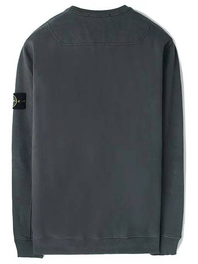 Brushed Cotton Fleece Garment Dyed Crewneck Sweatshirt Lead - STONE ISLAND - BALAAN 3