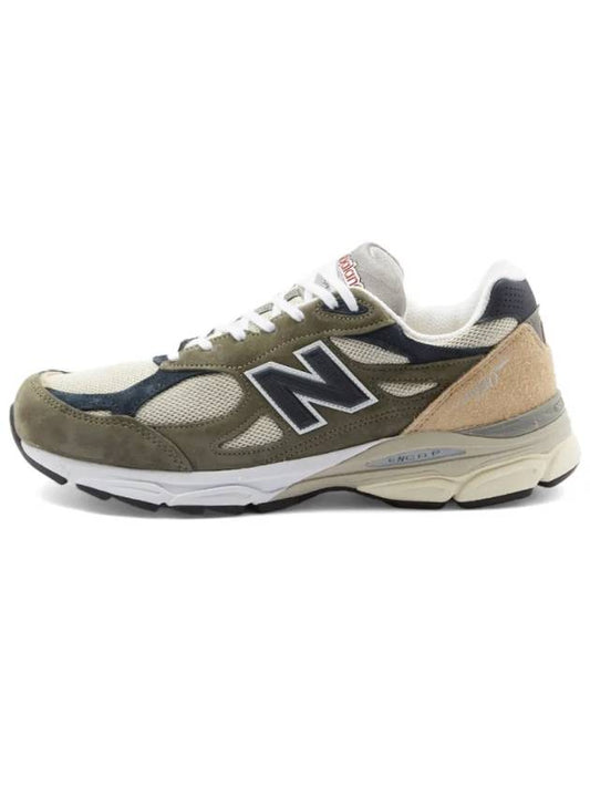 990v3 Low Top Sneakers Navy Olive - NEW BALANCE - BALAAN 2