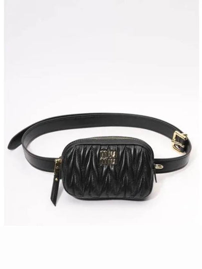 Matelasse Leather Belt Bag Black - MIU MIU - BALAAN 2