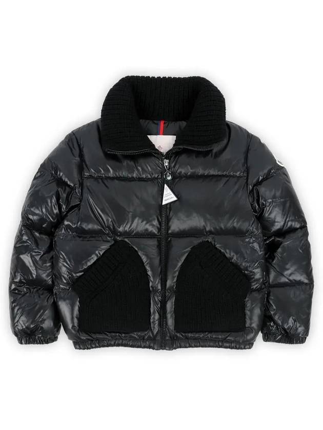 Kids Knit Pocket Padded Jacket Black 1A00003 5963V 999 8 10A - MONCLER - BALAAN 2