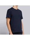 Men's Side Slit Relaxed Short Sleeve T-Shirt Navy - THOM BROWNE - BALAAN 4