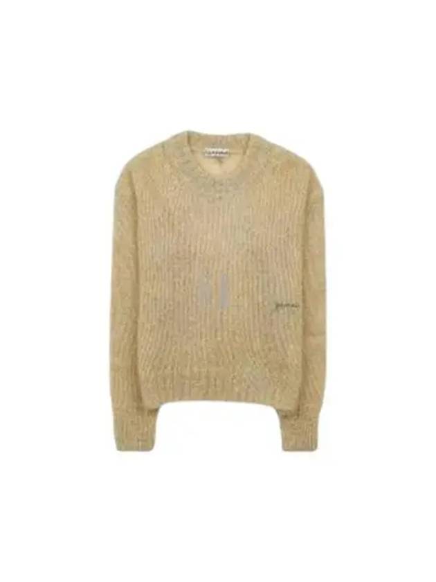 Logo Mohair Knit Top Beige - GANNI - BALAAN 2