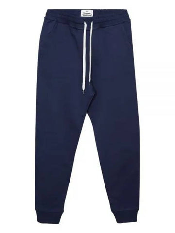 Women's ORB Embroidered Logo Classic Jogger Track Pants Dark Blue - VIVIENNE WESTWOOD - BALAAN 1