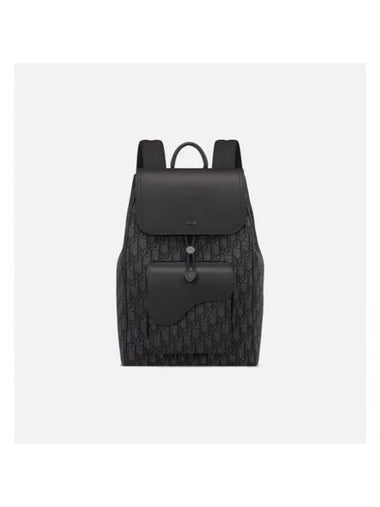 Saddle Oblique Jacquard Calfskin Backpack Black - DIOR - BALAAN 1