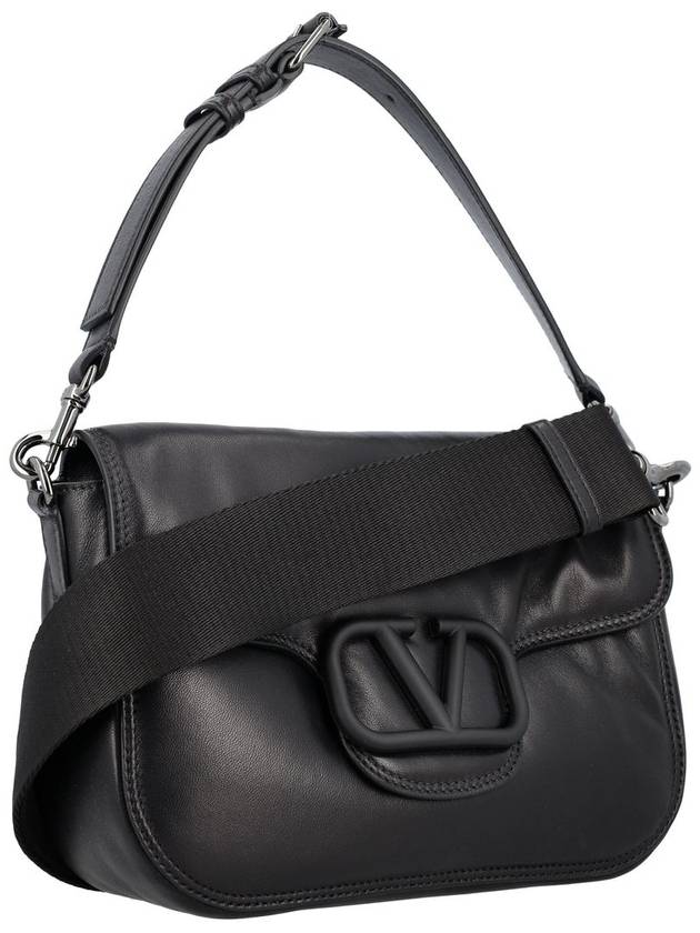 V Logo Signature Foldover Shoulder Bag Black - VALENTINO - BALAAN 3