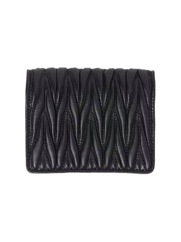 Matelasse Leather Half Wallet Black - MIU MIU - BALAAN 5