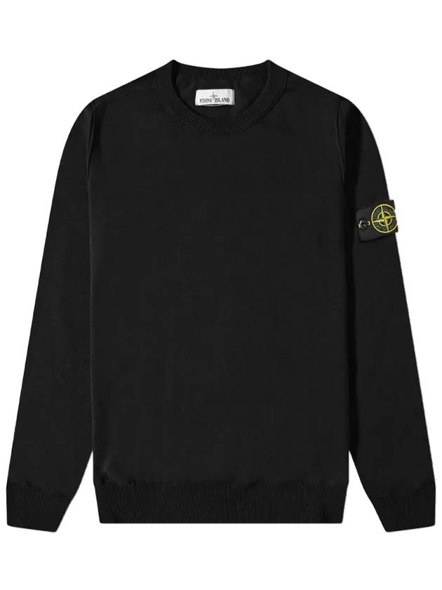 Wappen Patch Cotton Knit Sweatshirt 2 Types Black Navy 7615540B2 - STONE ISLAND - BALAAN 2