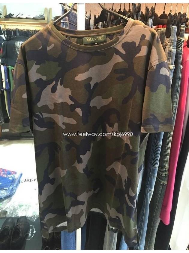 Men's Camouflage Short Sleeve TShirt KV0MG00W36Q F01 - VALENTINO - BALAAN 1