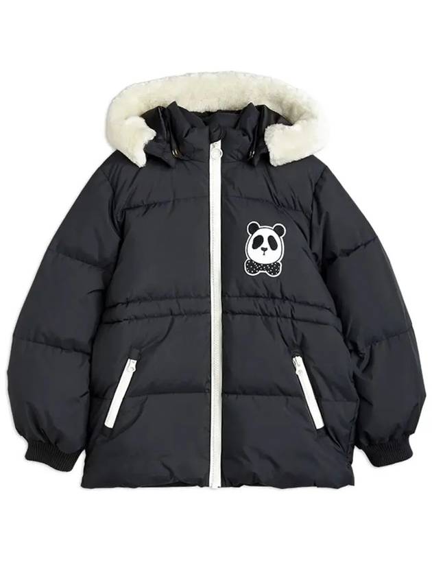 Kids Panda Logo Hooded Fur Padded Jacket 22710151 99 - MINI RODINI - BALAAN 1