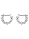 Matrix Triangle Cut Small Hoop Earrings Silver - SWAROVSKI - BALAAN 1