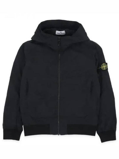 Kids Wappen Patch Wind Zip Up Hoodie Black - STONE ISLAND - BALAAN 2