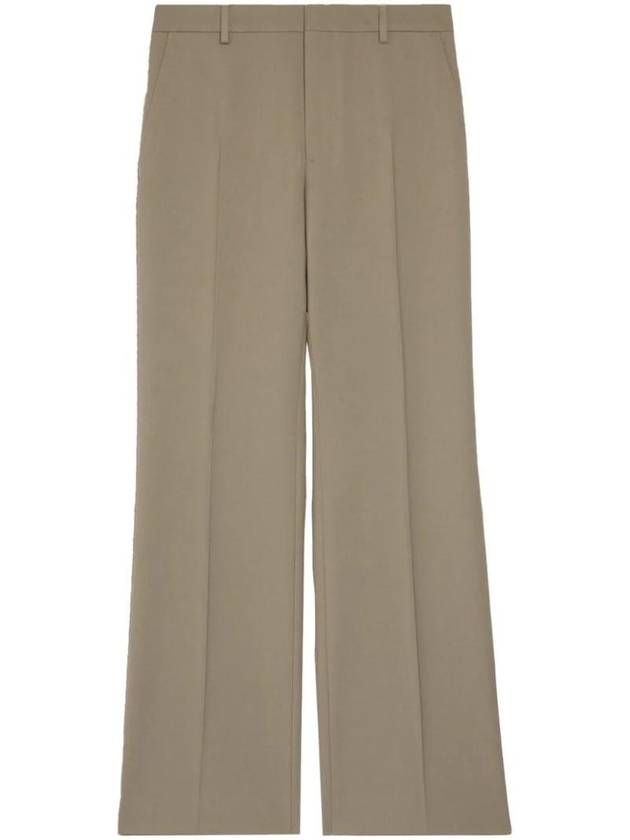 Virgin Wool Tailored Cut Straight Pants Taupe - AMI - BALAAN 1