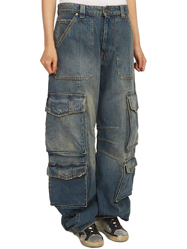 Distressed Finish Denim Wide Jeans Blue - GOLDEN GOOSE - BALAAN 6