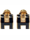 H608002F O03 Mini Pop Ache Rose Gold Hardware Earrings Noir TRM - HERMES - BALAAN 1