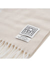 Logo Wool Scarf Cream - TOTEME - BALAAN.