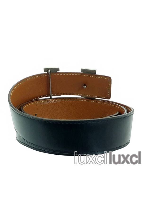 Vintage H reversible leather belt - HERMES - BALAAN 5