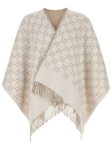 GG Jacquard Cape White - GUCCI - BALAAN 1