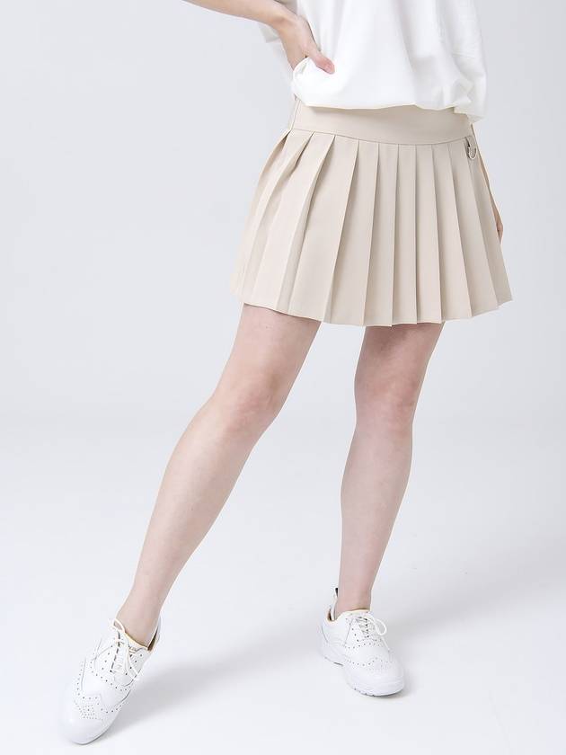 Doyou Know MC Women s Functional Poly Span Pleated Yoke Cut Beige Skirt DO3242SK019 2 - DOYOUKNOWMC GOLF WEAR - BALAAN 1