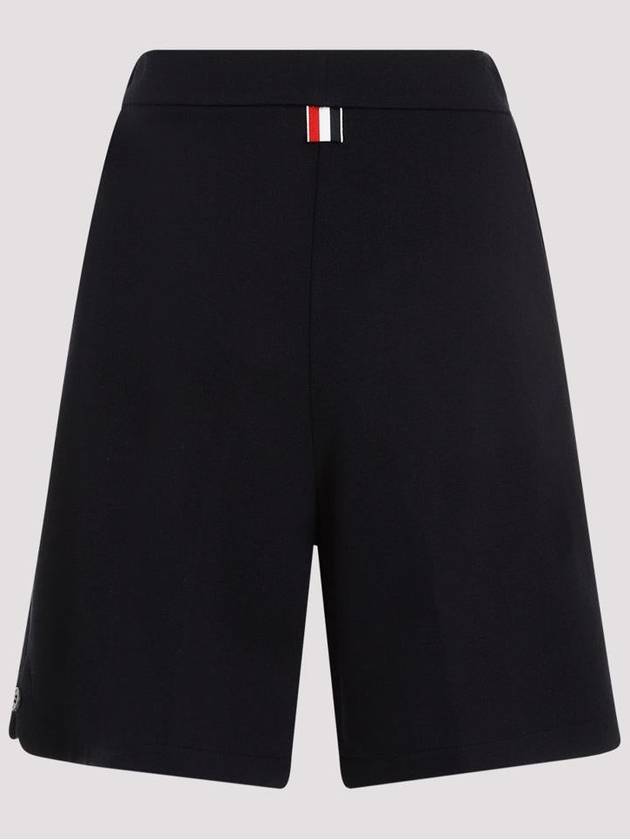 High Waisted Wool Shorts Navy - THOM BROWNE - BALAAN 3