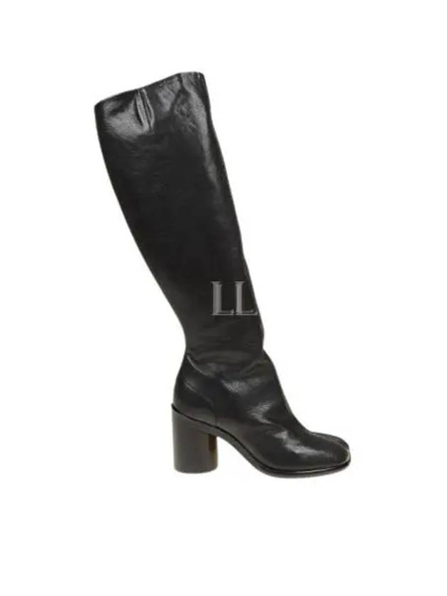 Tabi Knee High Calf Leather Long Boots Black - MAISON MARGIELA - BALAAN 2