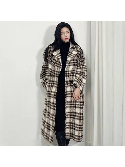 Gingham Check Double Coat Brown - ISABEL MARANT ETOILE - BALAAN 2