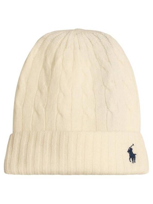 Polo Ralph Lauren Cream Wool Beanie - POLO RALPH LAUREN - BALAAN 1