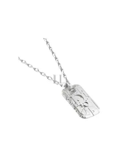 Oblique Plate Pendant Necklace Silver - DIOR - BALAAN 2