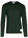 4 Bar Jersey Stretch Wool Knit Top Green - THOM BROWNE - BALAAN 1