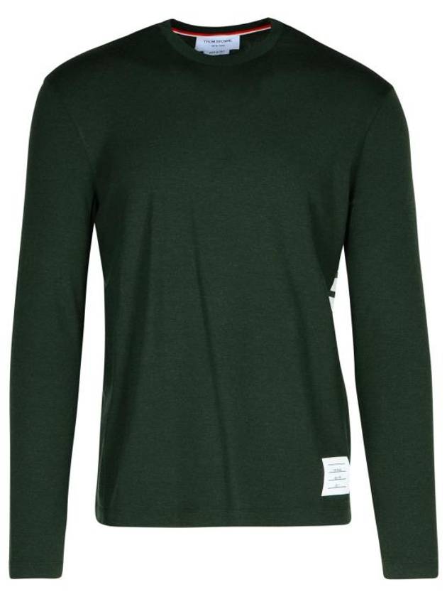 4 bar stripe long sleeve t shirt green - THOM BROWNE - BALAAN 1