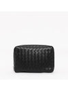 Intrecciato Organizer Large Leather Clutch Black - BOTTEGA VENETA - BALAAN 4