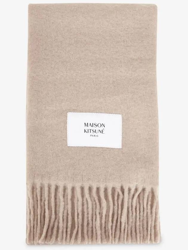 Men's Logo Dark Beige Muffler LW06206WA0022 DB - MAISON KITSUNE - BALAAN 2