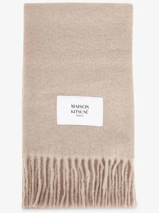 Men's Logo Dark Beige Muffler LW06206WA0022 DB - MAISON KITSUNE - BALAAN 2