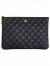 Medium Classic Clutch Bag Caviar Leather & Silver Black - CHANEL - BALAAN 2