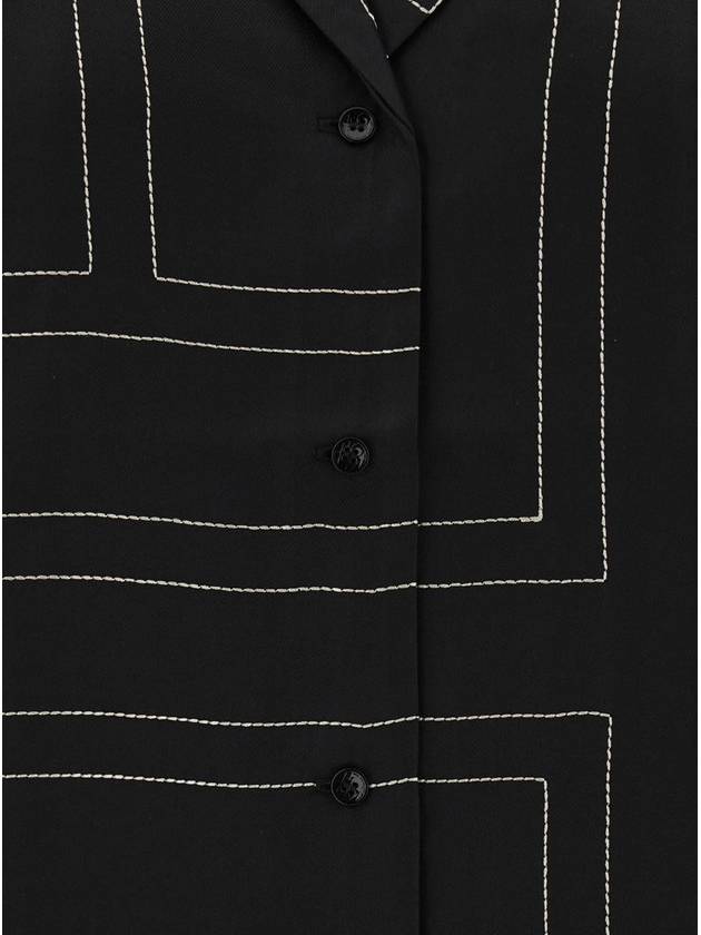 Monogram Silk Twill Pyjamas Shirt Black - TOTEME - BALAAN 4