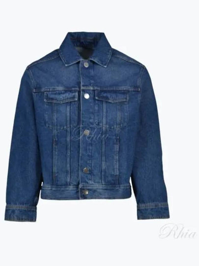 Paris Logo Patch Flap Pocket Cotton Denim Jacket Blue - AMI - BALAAN 2