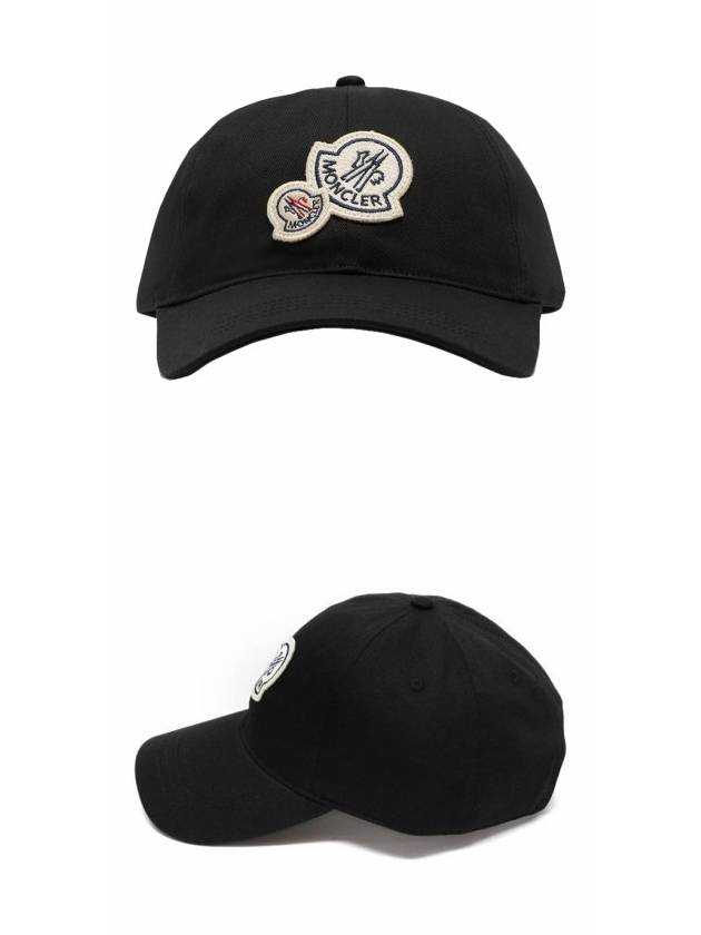 Double Logo Patch Ball Cap Black - MONCLER - BALAAN 5