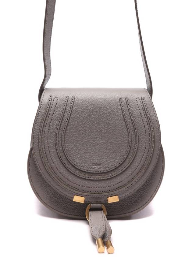 Marcie Saddle Small Grained Leather Cross Bag Grey - CHLOE - BALAAN 3