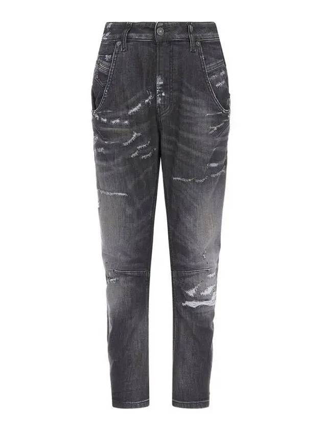 Women s Destroyed Dark Washed Denim Pants BOYFRIEND Black - DIESEL - BALAAN 1