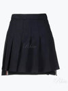 RMB Wool Mini Pleated Skirt Navy - THOM BROWNE - BALAAN 2