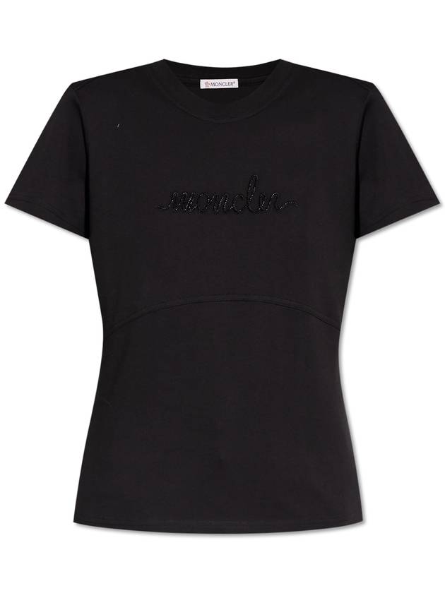 Moncler T-shirt With Logo, Women's, Black - MONCLER - BALAAN 1