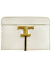 Logo Decorated Leather Card Wallet White - TOD'S - BALAAN 2