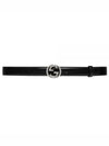 Interlocking G Leather Belt Black - GUCCI - BALAAN 2