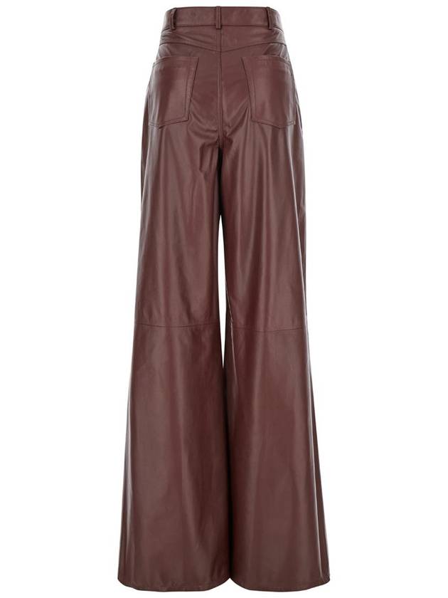 'Catania' Brown Wide Pants In Smooth Leather Woman - ARMA - BALAAN 2